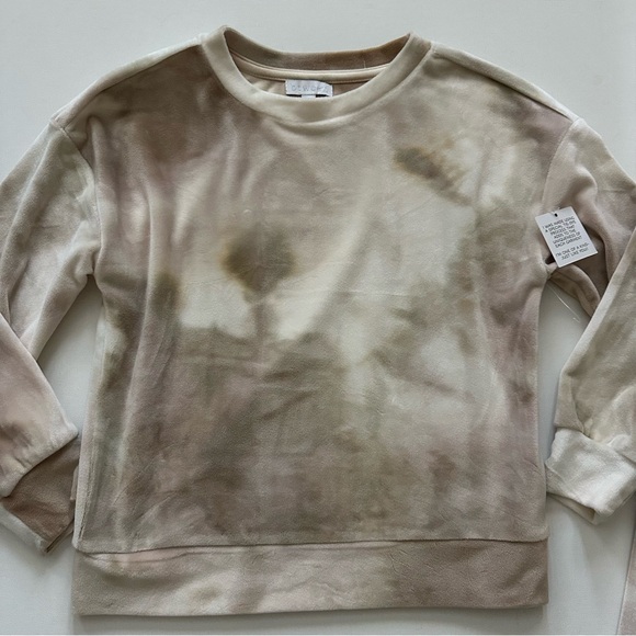 btween Cream and Tan Velour 2 piece Sweatsuit Size 7 Girls - Picture 6 of 14